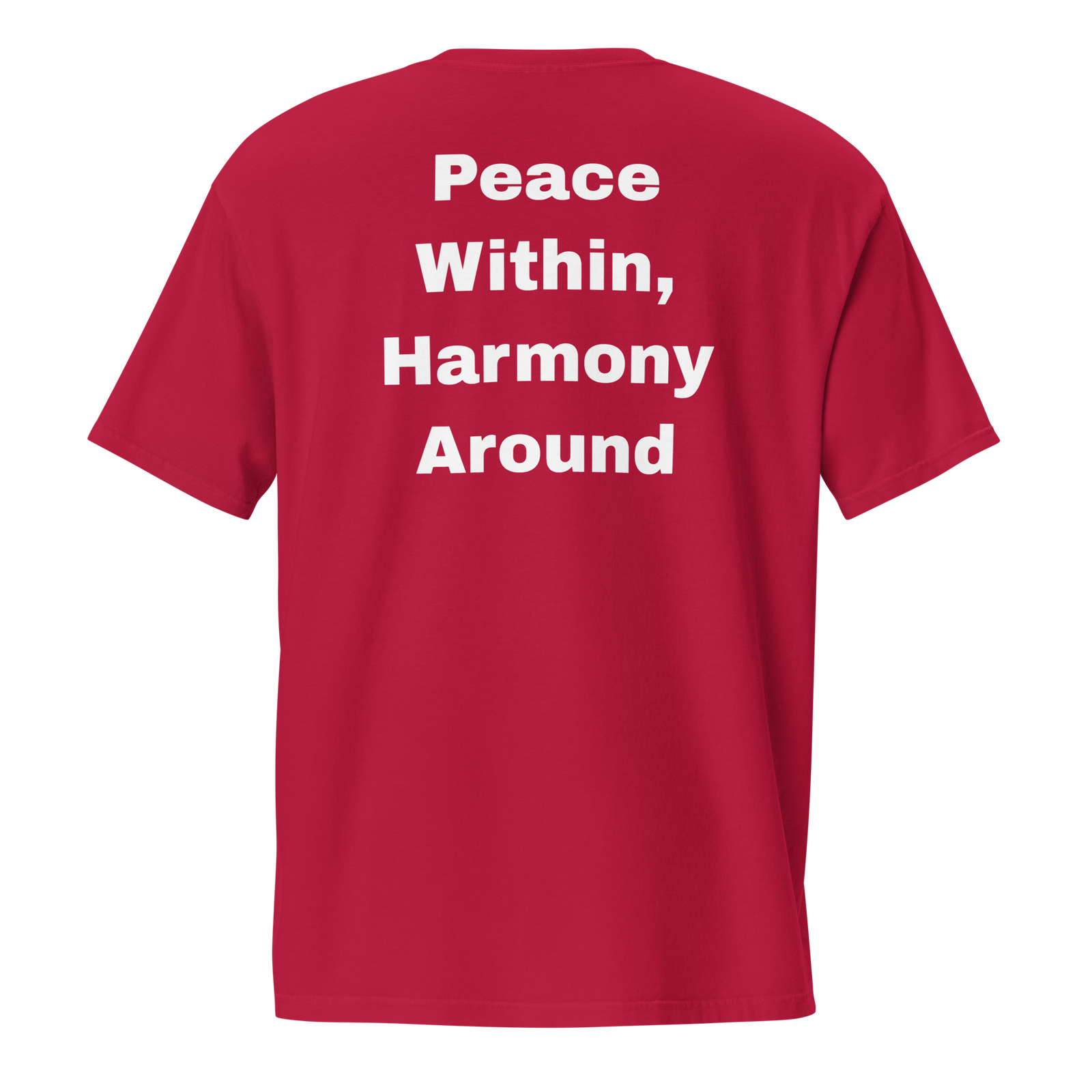 Peace Within, Harmony Around — unisex-garment-dyed-pocket-t-shirt-red-back-69ba6c6cb6039-2.png