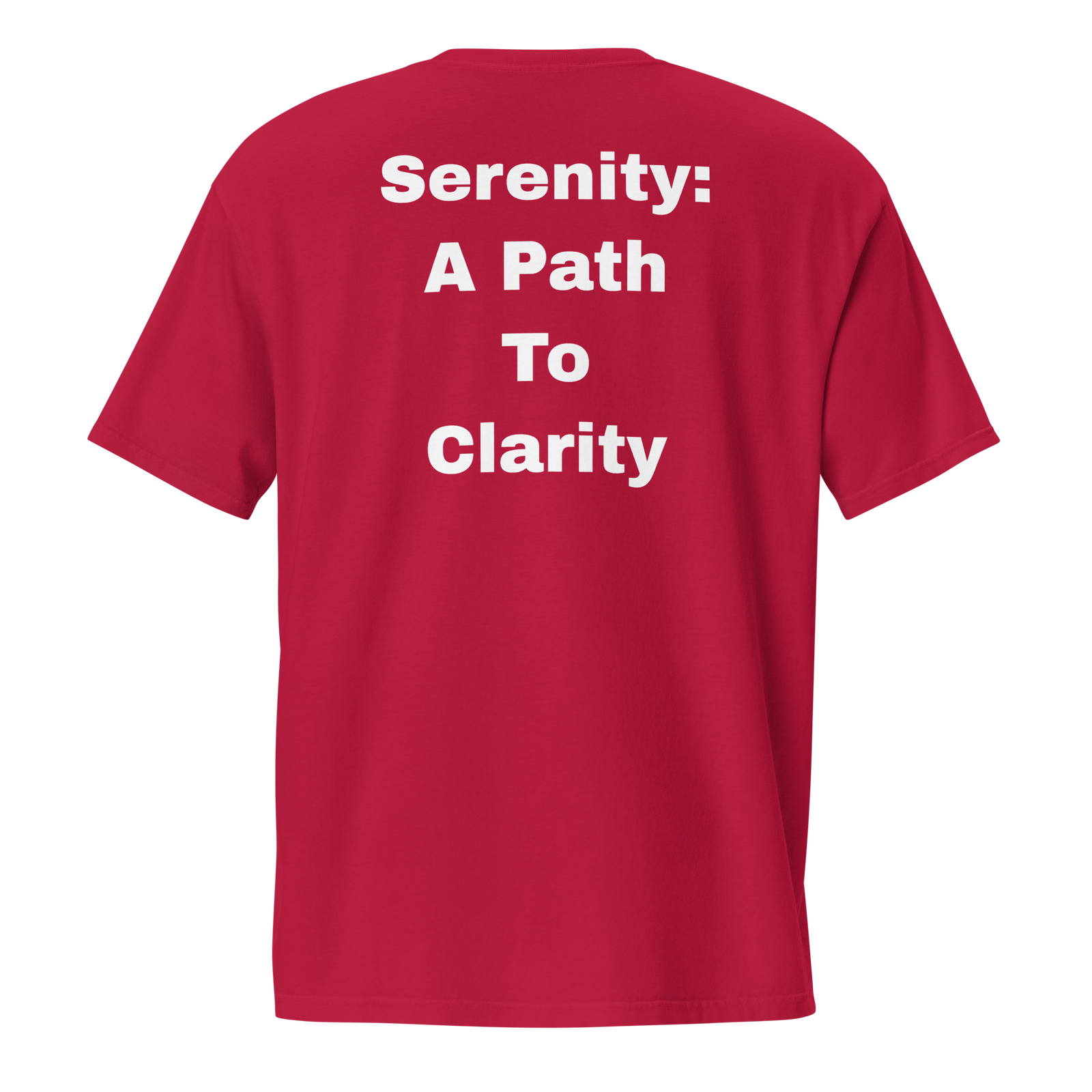 Serenity: A Path To Clarity — unisex-garment-dyed-pocket-t-shirt-red-back-69ba6c98f073e-2.png