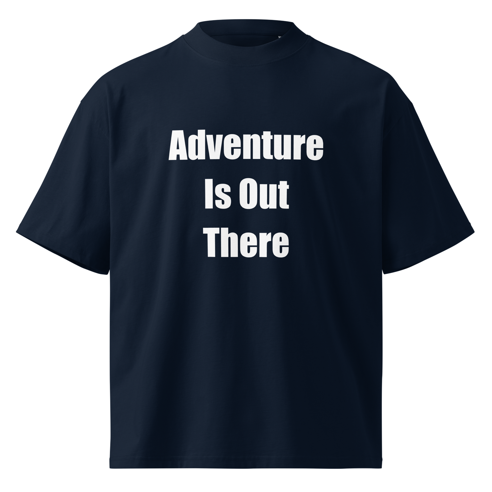 Wanderlust Theme Quote T-Shirt — French Navy Oversized