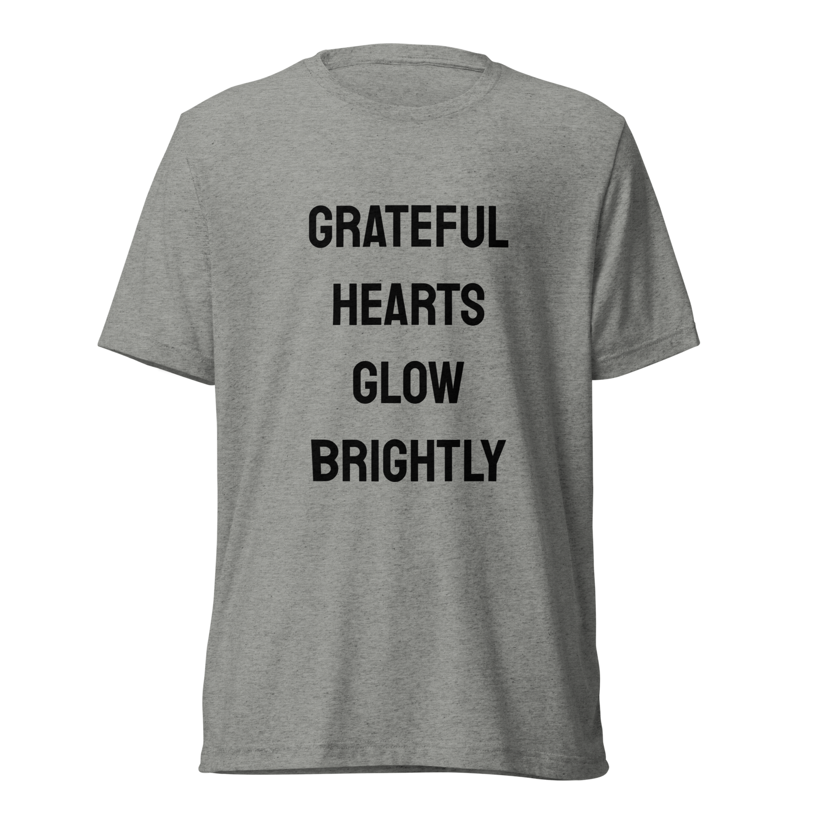 Grateful Hearts Glow Brightly — Athletic Grey Triblend