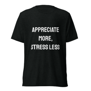 Stress-Free Gratitude | White | Tri-Blend Comfort Tee